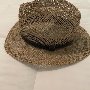 Stutzman’s Woven Straw Fedora with Band Mens M Made USA